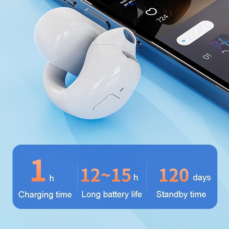 Wireless Clip-on Bluetooth Earphone for Sports and Gaming - Black 12