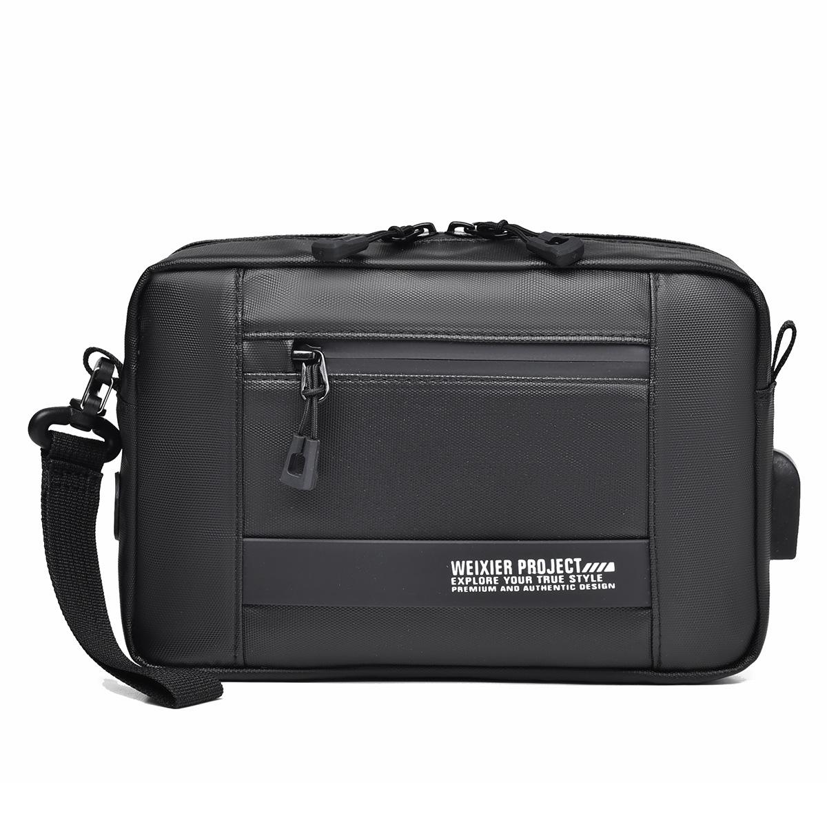 Usb Shoulder Bag For Men Portable & Stylish Outdoor Messenger Black