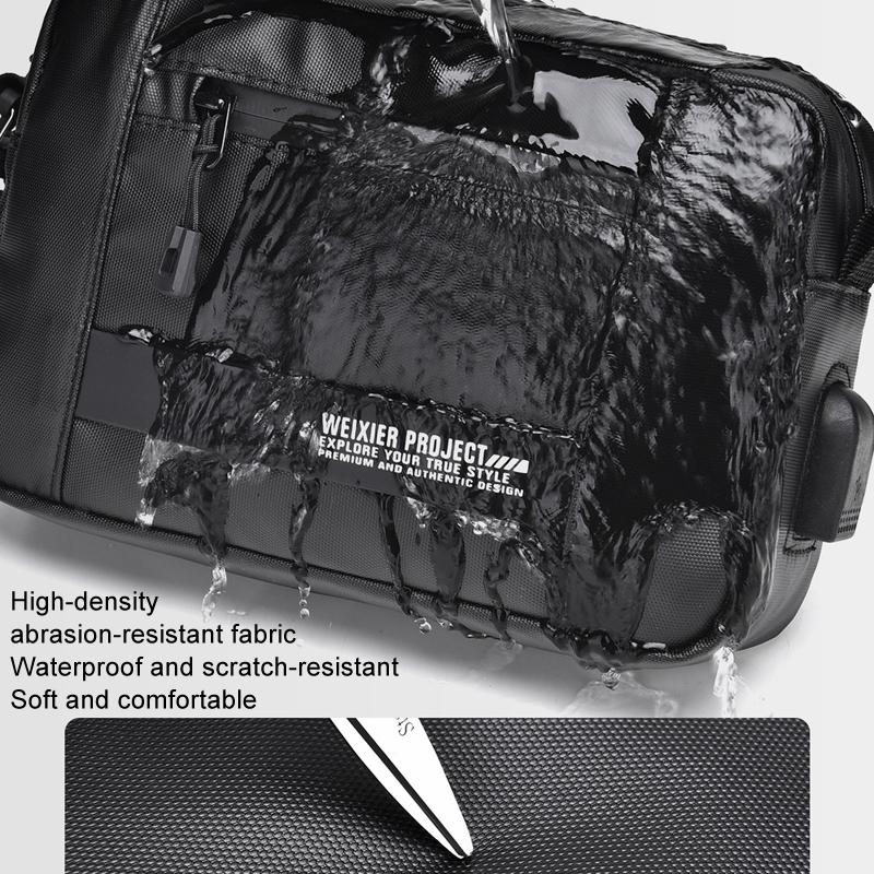 Usb Shoulder Bag For Men Portable & Stylish Outdoor Messenger Black 7
