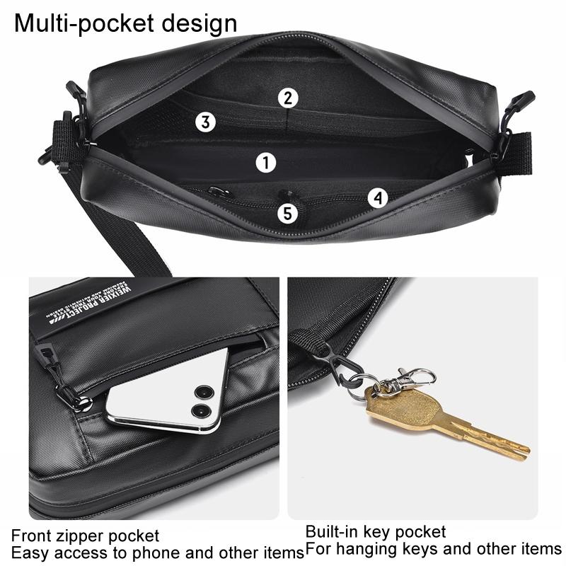Usb Shoulder Bag For Men Portable & Stylish Outdoor Messenger Black 8