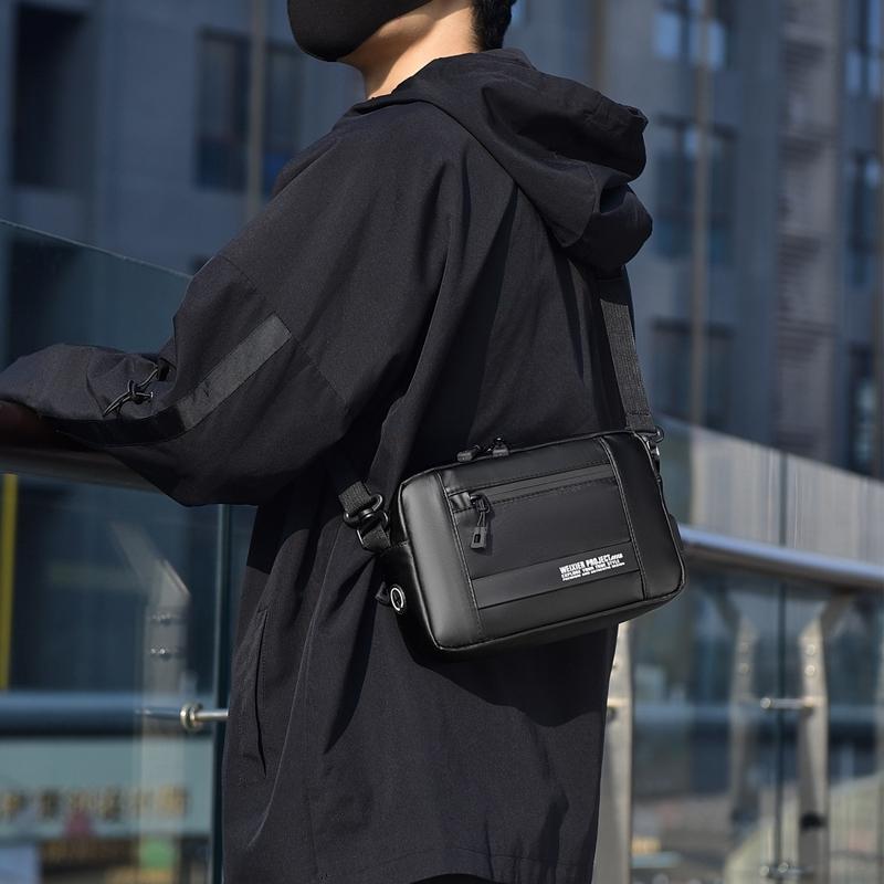 Usb Shoulder Bag For Men Portable & Stylish Outdoor Messenger Black 12