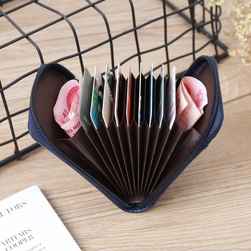 Woven Mini Coin Purse For Ladies Student Id & Card Holder - Black 8