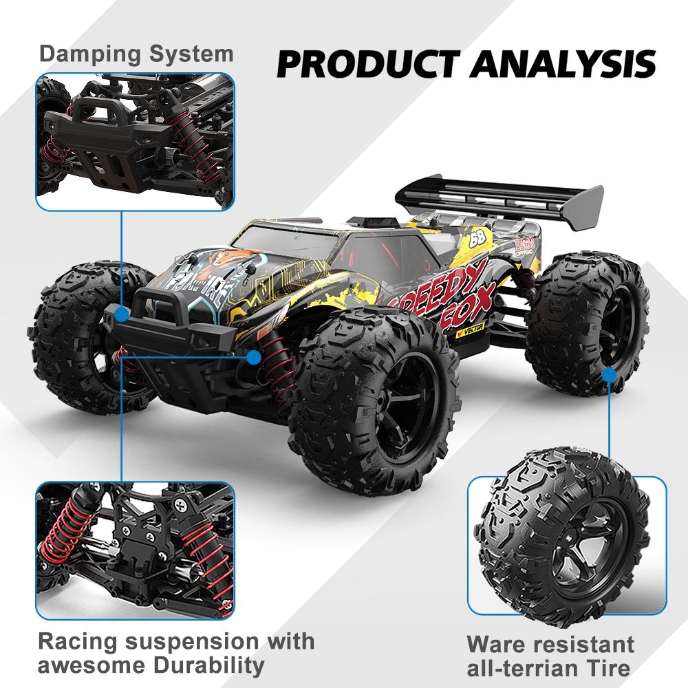 High Speed 4wd Rc Car - 1 18 Scale - Black / Yellow 4