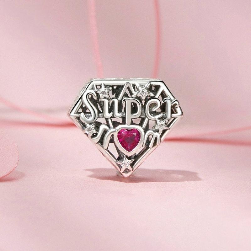 925 Sterling Silver Super Mom Diy Beaded Jewelry 3