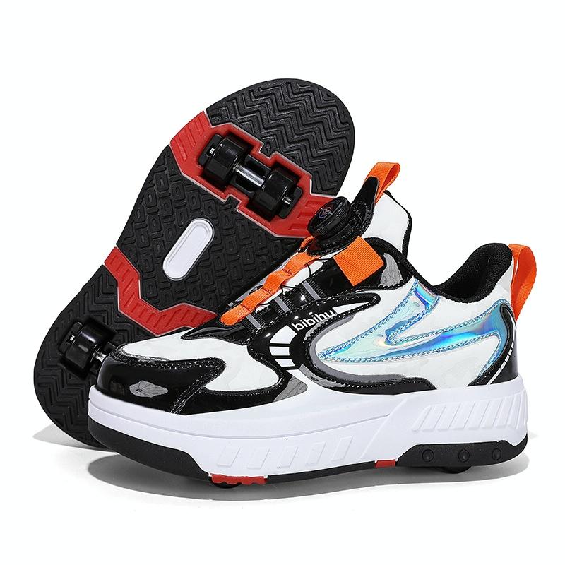 29 Size Children's Two-wheeled Roller Skating Shoes - Xf18 Black - 30