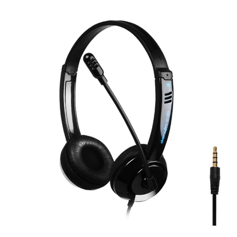 Head-Mounted Children'S Learning Headset With Mic 1.8M Cable Single Hole 4 Levels - White 15