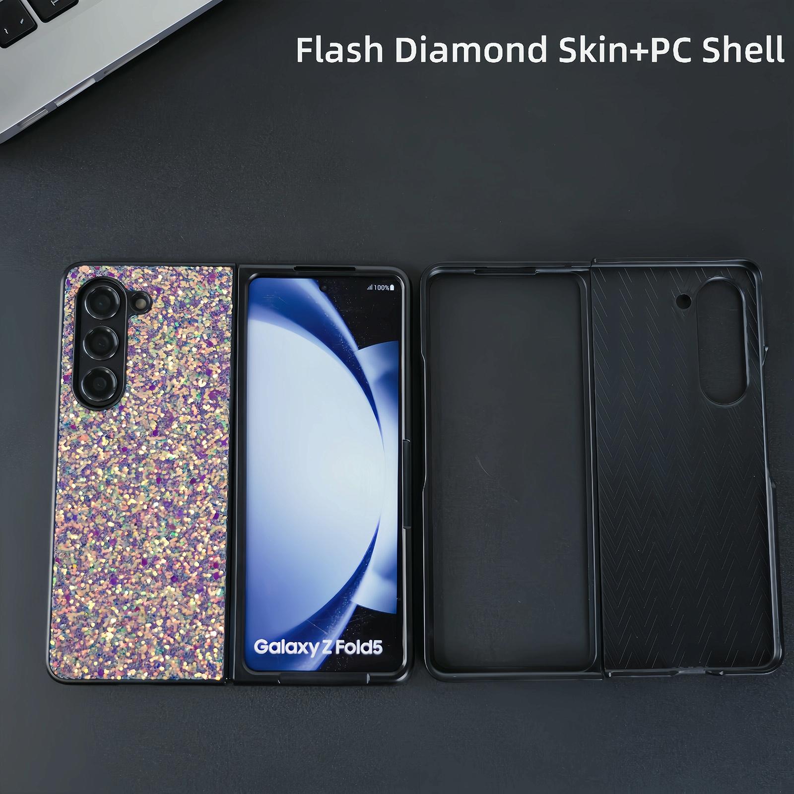For Samsung Galaxy Z Fold4 5G Foldable Diamond Case - Compact And Stylish - Flash Black 6