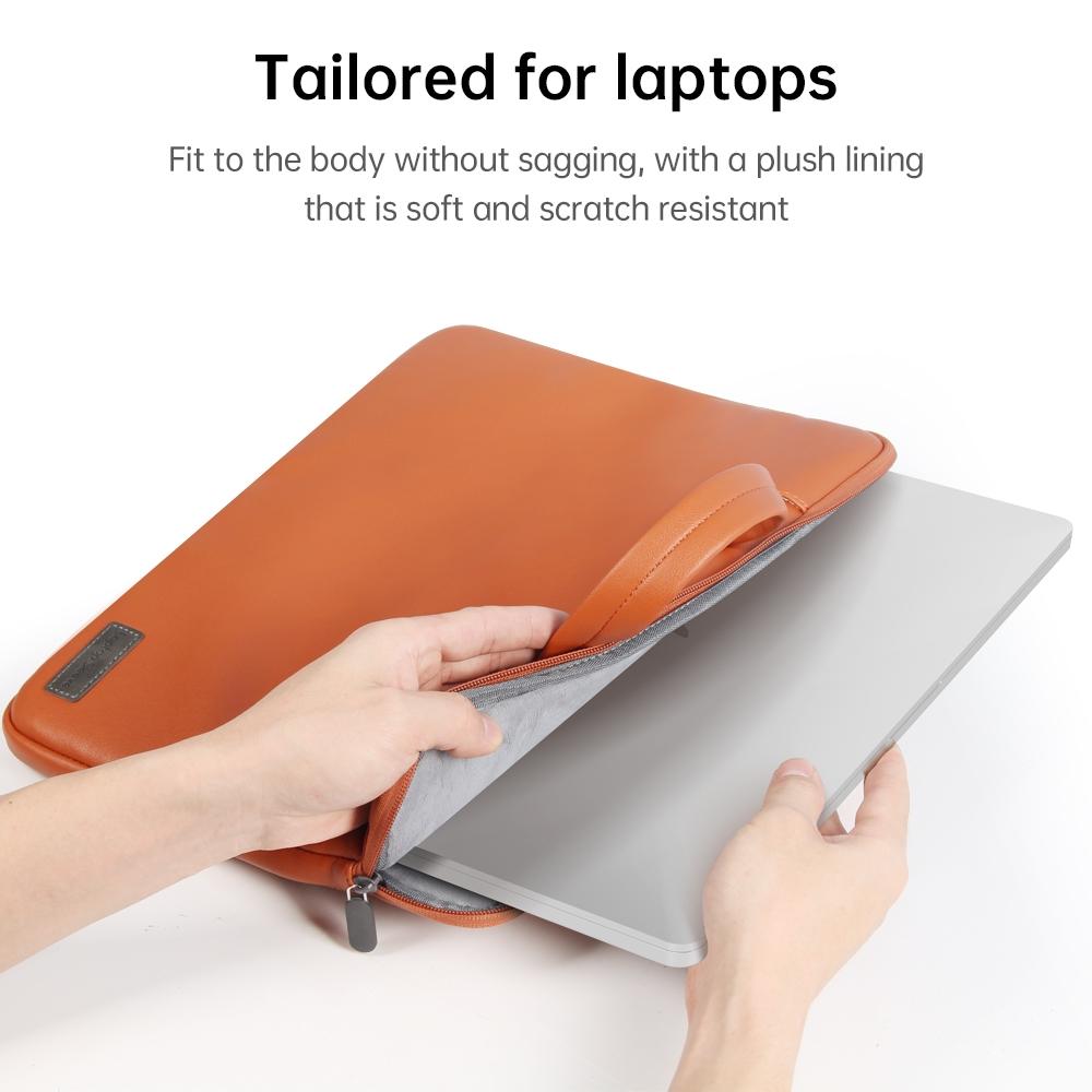 15 Inch Waterproof Pu Laptop Inner Bag - Brown 5