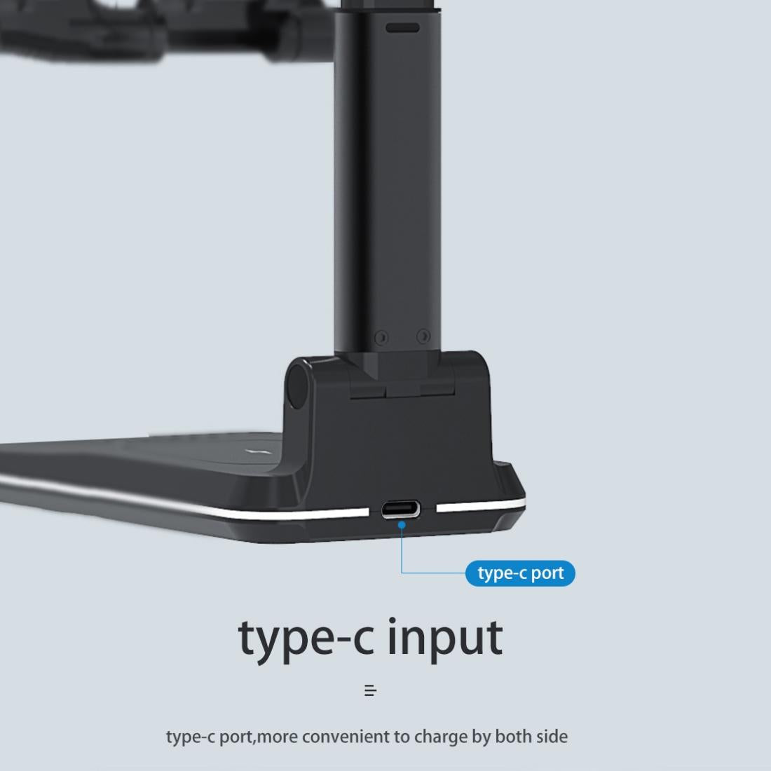 Portable 2 In 1 Wireless Charging Stand Single Charge - Black 15