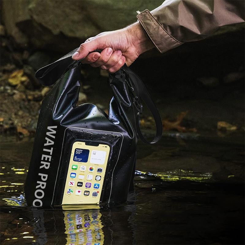 2 In 1 Waterproof Crossbody Phone Bag For Outdoor Cycling Swimming 2L Capacity - Black - 5L 9