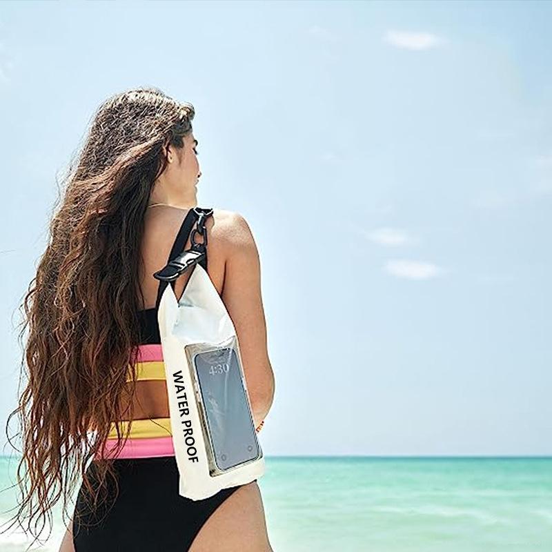 2 In 1 Waterproof Crossbody Phone Bag For Outdoor Cycling Swimming 2L Capacity - Black - 5L 10