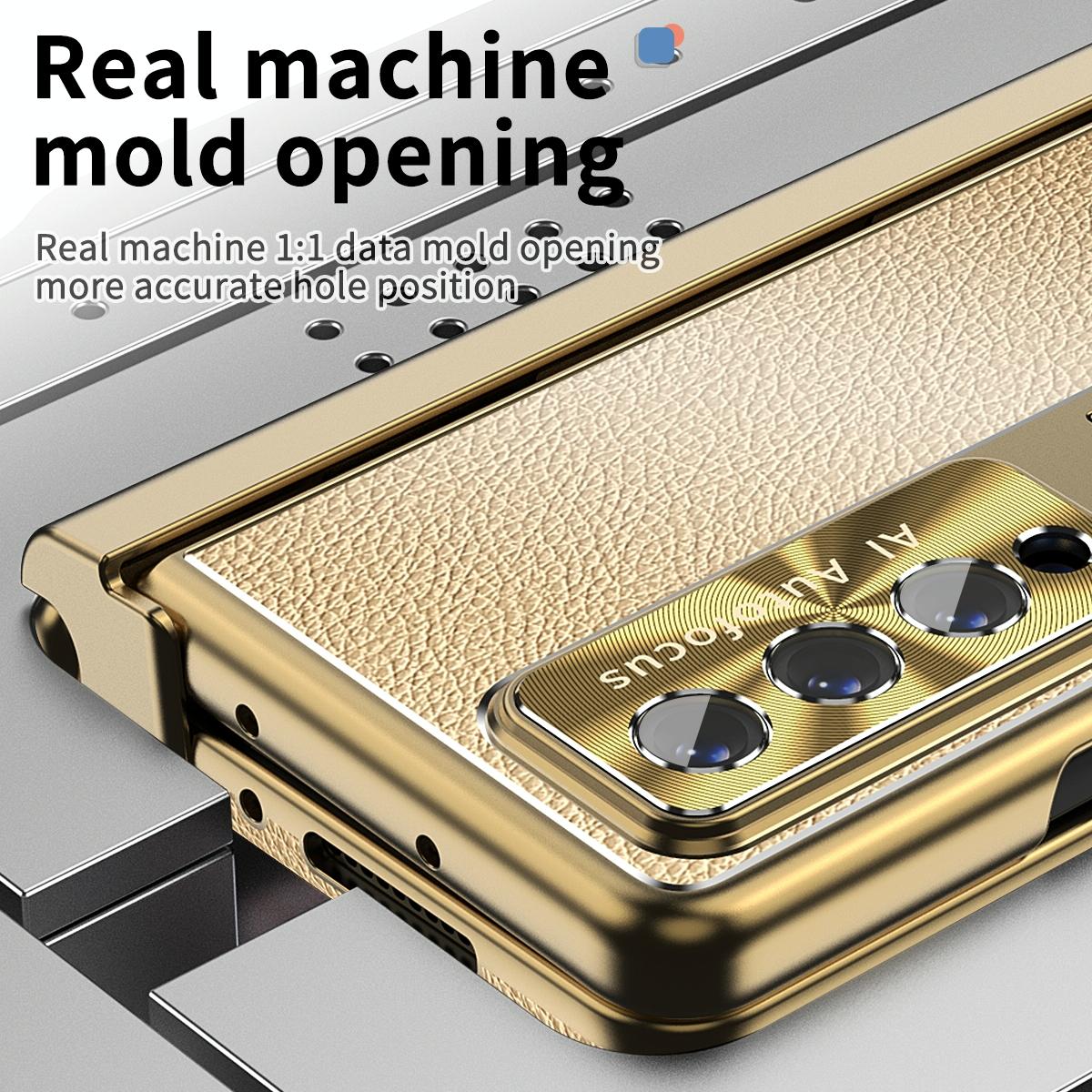 For Samsung Galaxy Z Fold4 5G Shockproof Magnetic Litchi Pattern Phone Case - Black 4