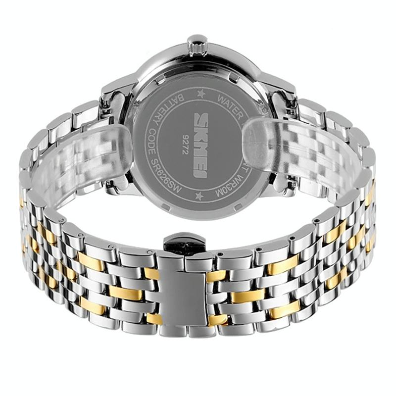 Waterproof Quartz Watch with Stainless Steel Buckle Strap for Women - Gold And Black 4