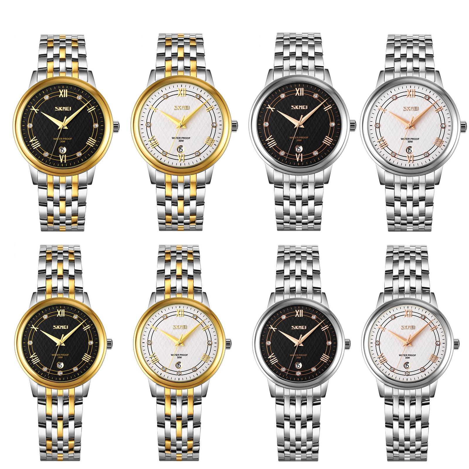 Waterproof Quartz Watch with Stainless Steel Buckle Strap for Women - Gold And Black 10