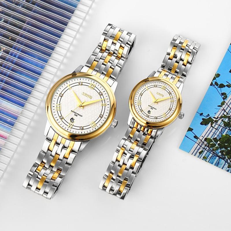 Waterproof Quartz Watch with Stainless Steel Buckle Strap for Women - Gold And Black 13