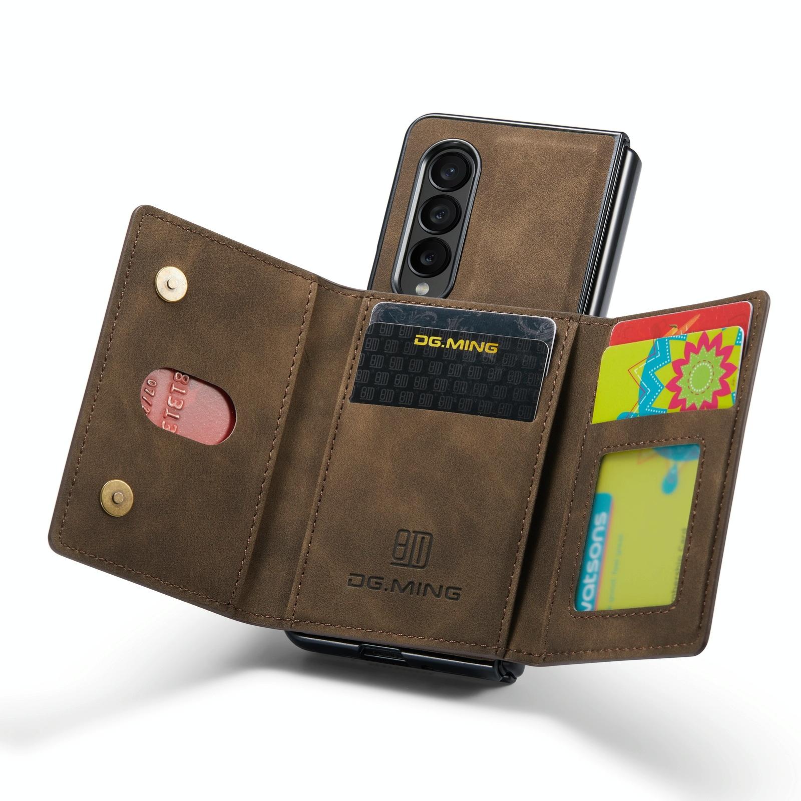 For Samsung Galaxy Z Fold4 5G Multi-Card Phone Case - Fits Dg.Ming M2 Series - Green 12