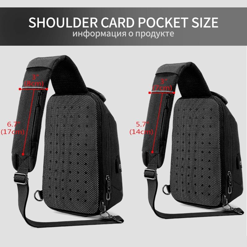 Water Repellent Multi Function Chest Bag With Usb Charging Port Men Crossbody Shoulder Bag - Black 13