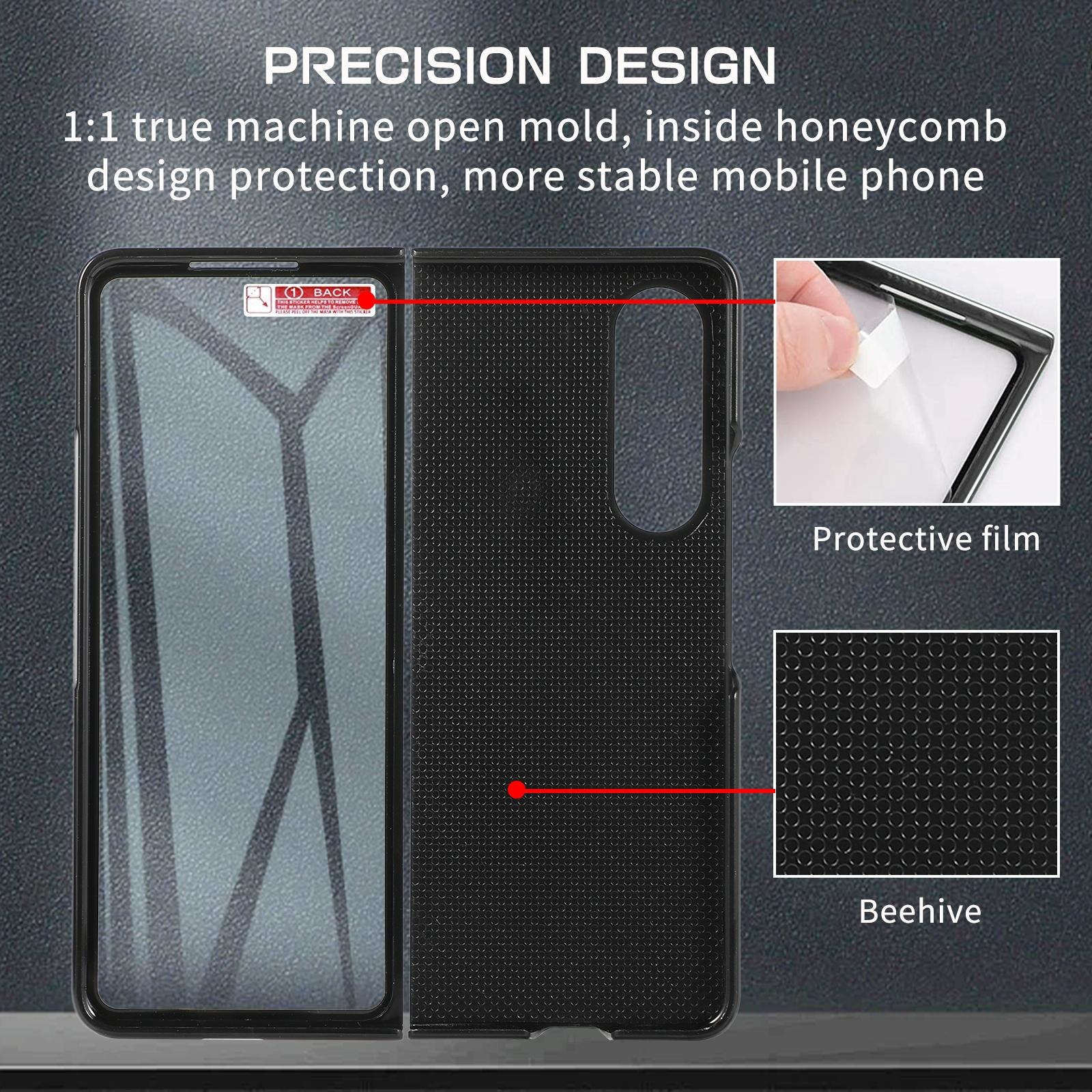 For Samsung Galaxy Z Fold4 5G Leather Folding Phone Case - Black 8