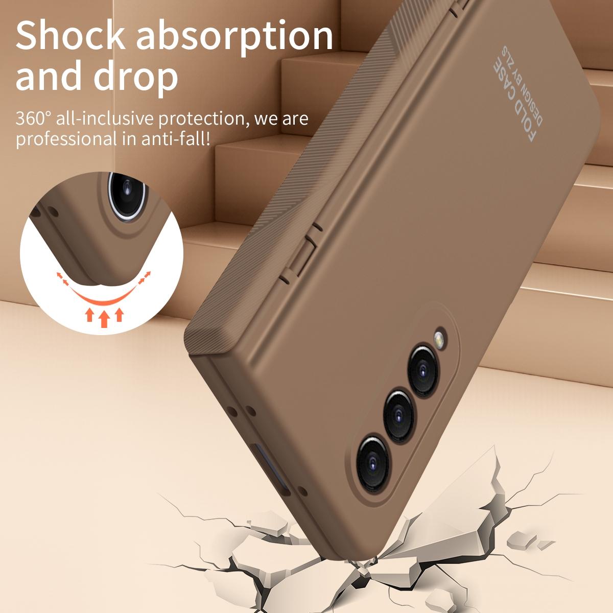 For Samsung Galaxy Z Fold4 5G Foldable Phone Case With Pen And Stylus - Coffee 6
