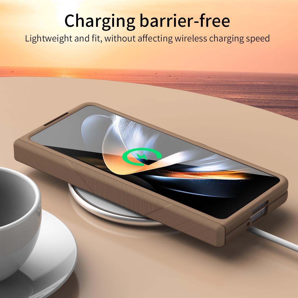 For Samsung Galaxy Z Fold4 5G Foldable Phone Case With Pen And Stylus - Coffee 7
