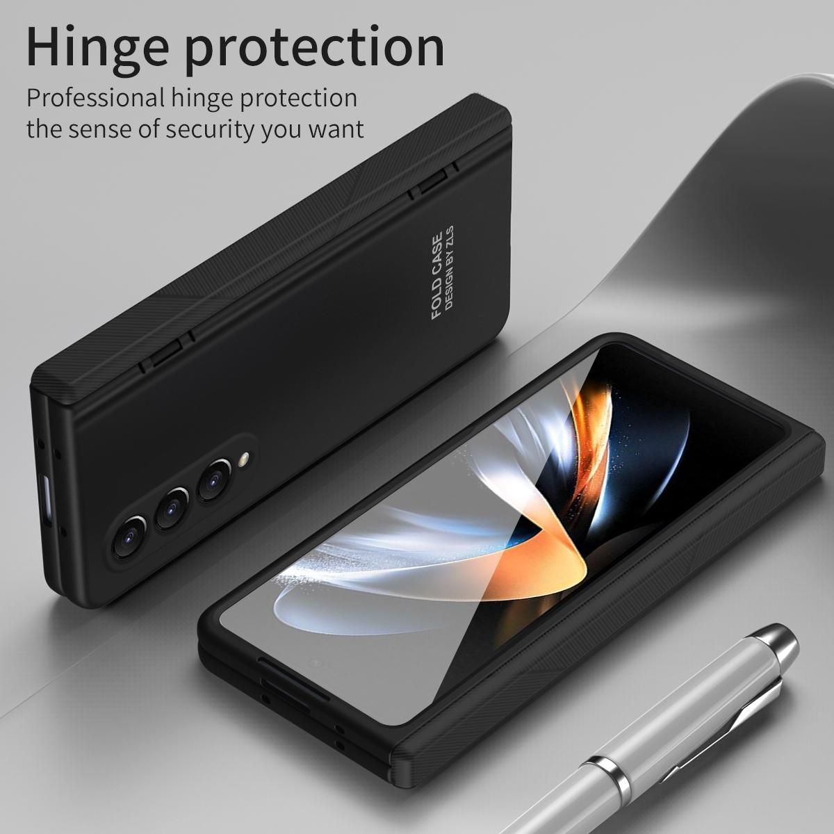 For Samsung Galaxy Z Fold4 5G Foldable Phone Case With Pen And Stylus - Coffee 12