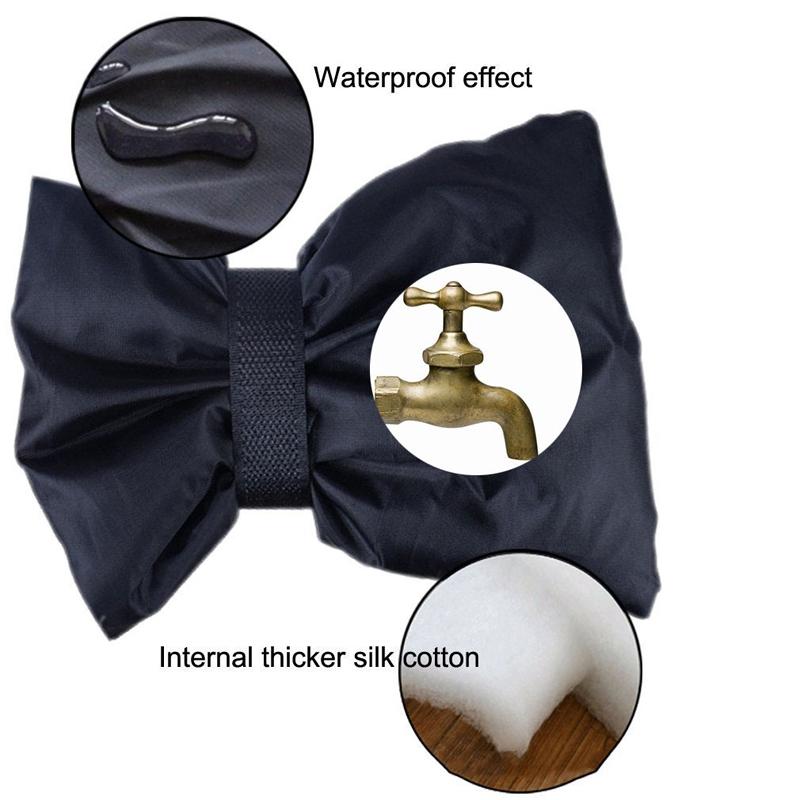 Outdoor Faucet Frost Cover - Oxford Cloth Rope Model Black 4