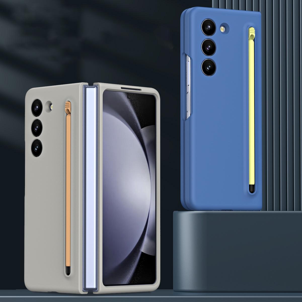 For Samsung Galaxy Z Fold4 5G Enhanced Shockproof Phone Case - Pen Design - Light Gray 4
