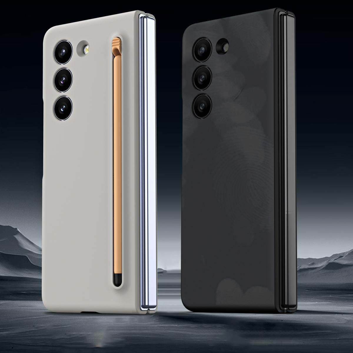 For Samsung Galaxy Z Fold4 5G Enhanced Shockproof Phone Case - Pen Design - Light Gray 5
