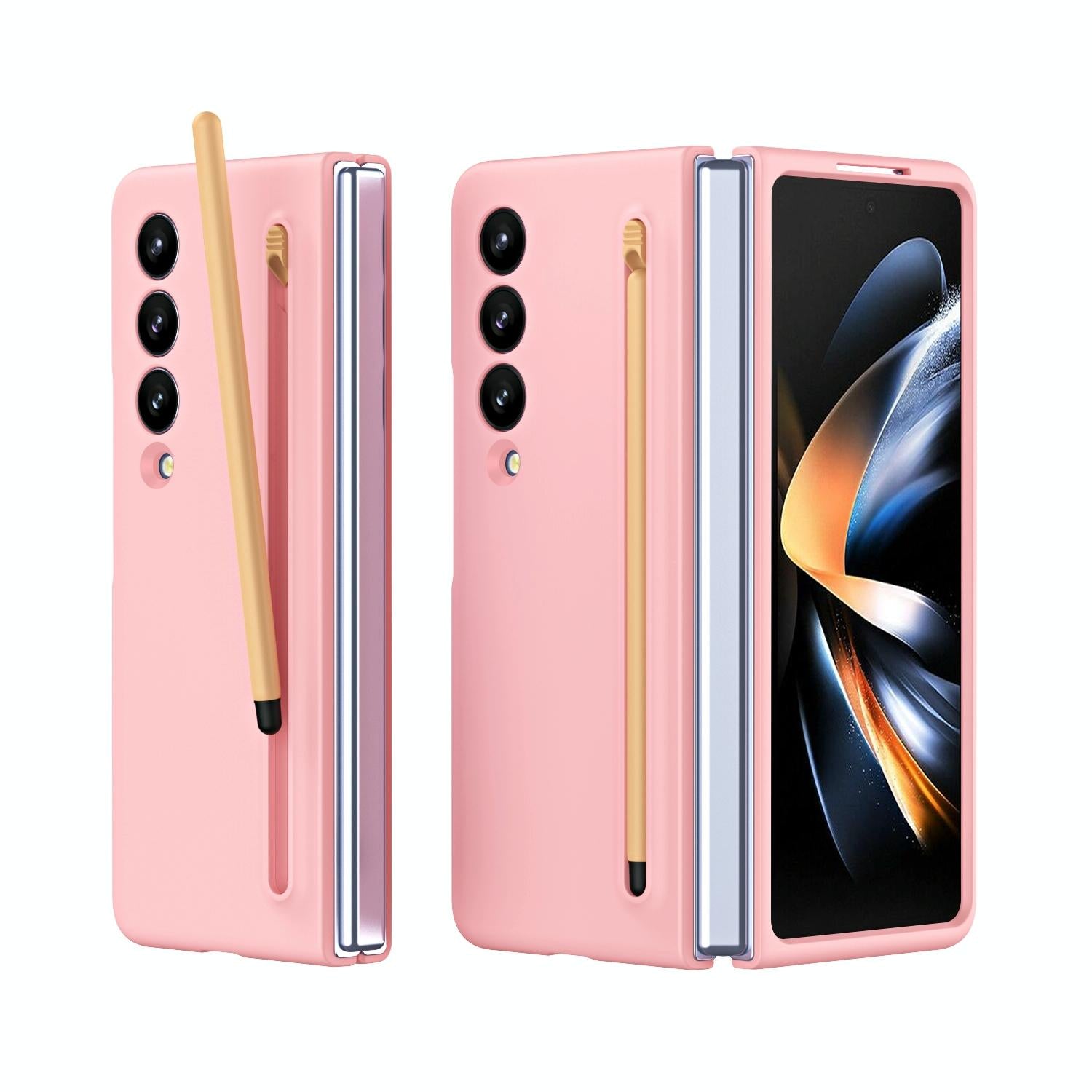 For Samsung Galaxy Z Fold4 5G Enhanced Shockproof Phone Case - Pen Design - Light Gray 13