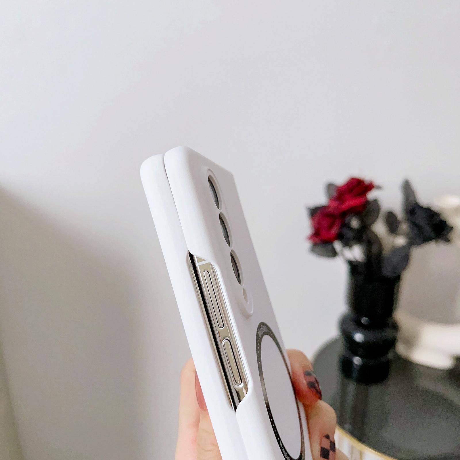 For Samsung Galaxy Z Fold4 5G Magnetic Skin Case - Magsafe - White 5