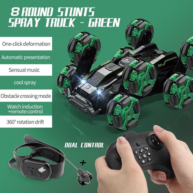 Stunt Drift Remote Control Car - Dual Control Eight Wheels - Blue 3