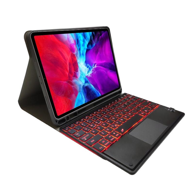 Bluetooth Keyboard Tablet Case For Ipad Pro 11 - Detachable Touch Leather Holder Pen Slot - Black 4