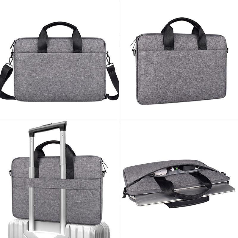 14.1-15.4 Inch Portable Laptop Bag with Single-shoulder Strap - Grey 4