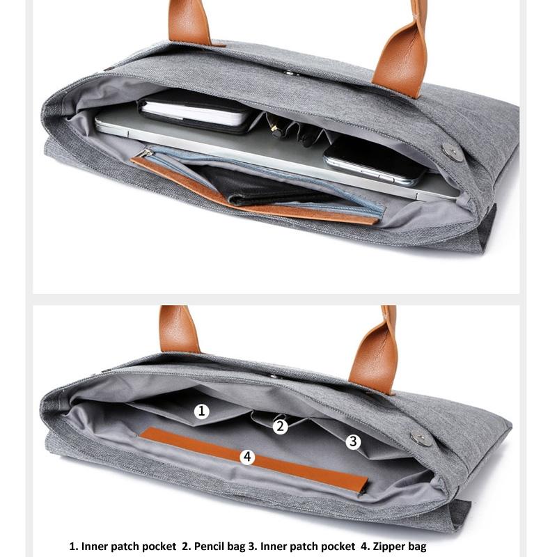 Lightweight Oxford Cloth Laptop Bag with Pu Handle - Portable - Red - 14 Inch 7