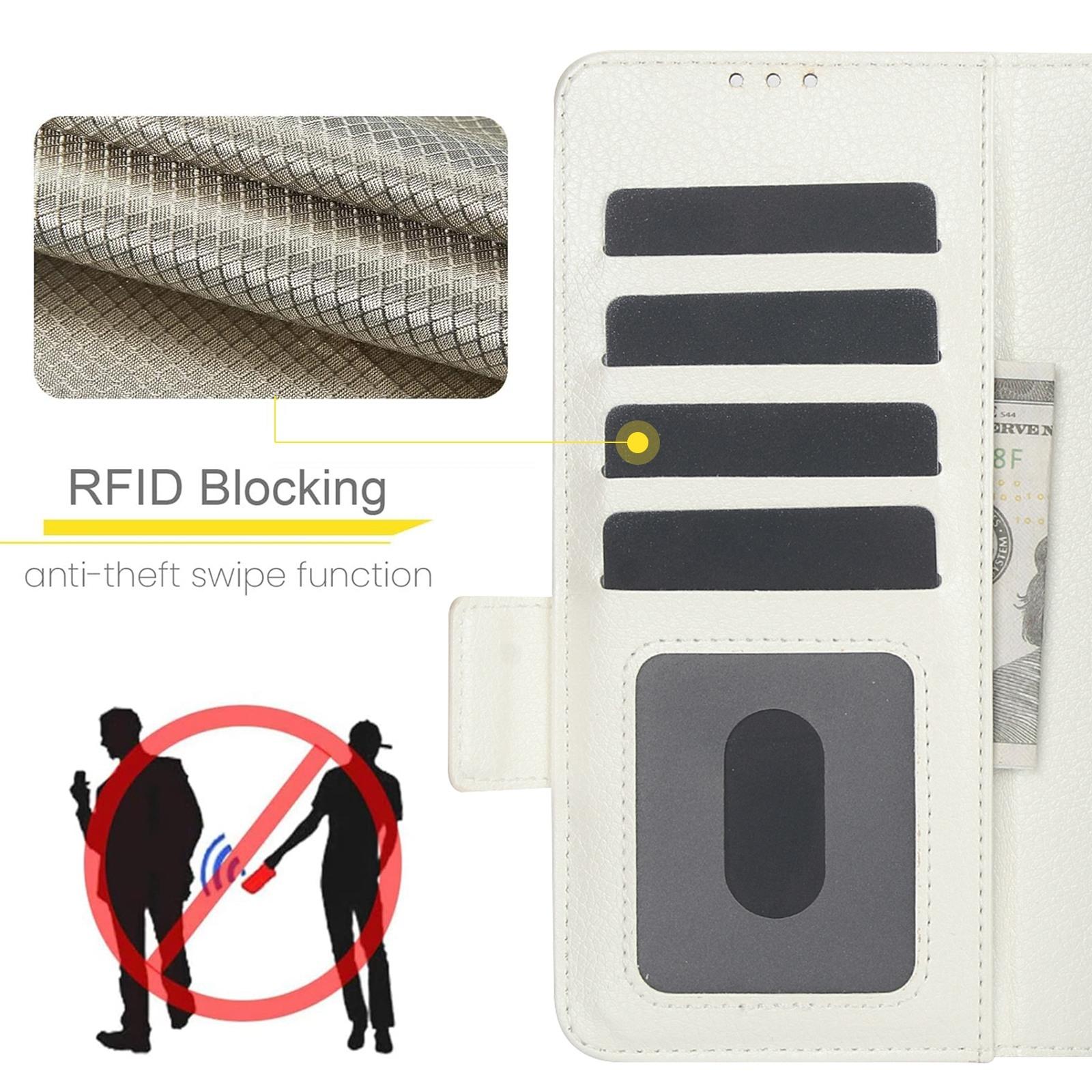 For Samsung Galaxy Z Fold4 5G Leather Phone Case With Pen Slot - White 15