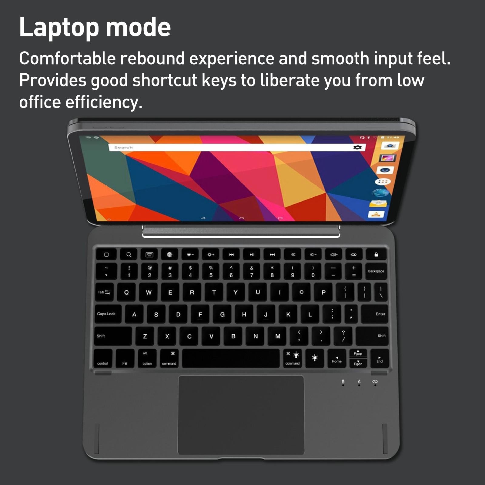 Bluetooth Touch Keyboard Leather Case - Aluminum Alloy - Grey - For Ipad Pro 12.9 2020/2021/2022 4