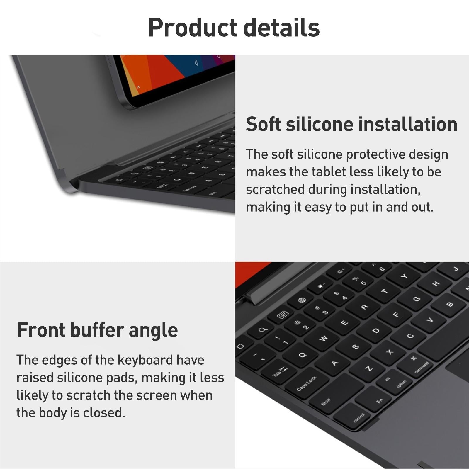 Bluetooth Touch Keyboard Leather Case - Aluminum Alloy - Grey - For Ipad Pro 12.9 2020/2021/2022 12