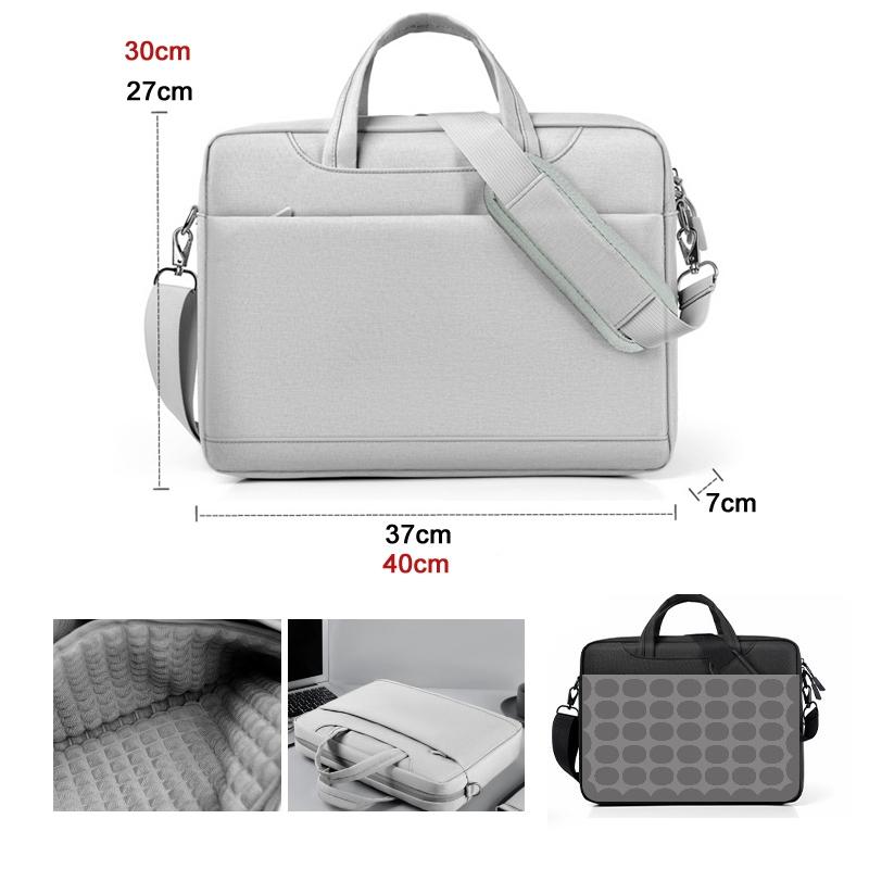 Thickened Airbag Laptop Messenger Bag - Fits 15.6-16.1 Inches - Light Gray 4