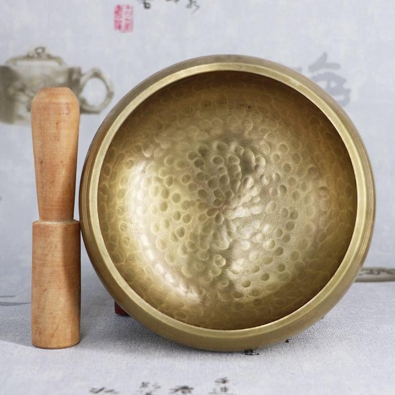 8.5cm Copper Buddha Sound Bowl Set with Mat Stick & Bag 6
