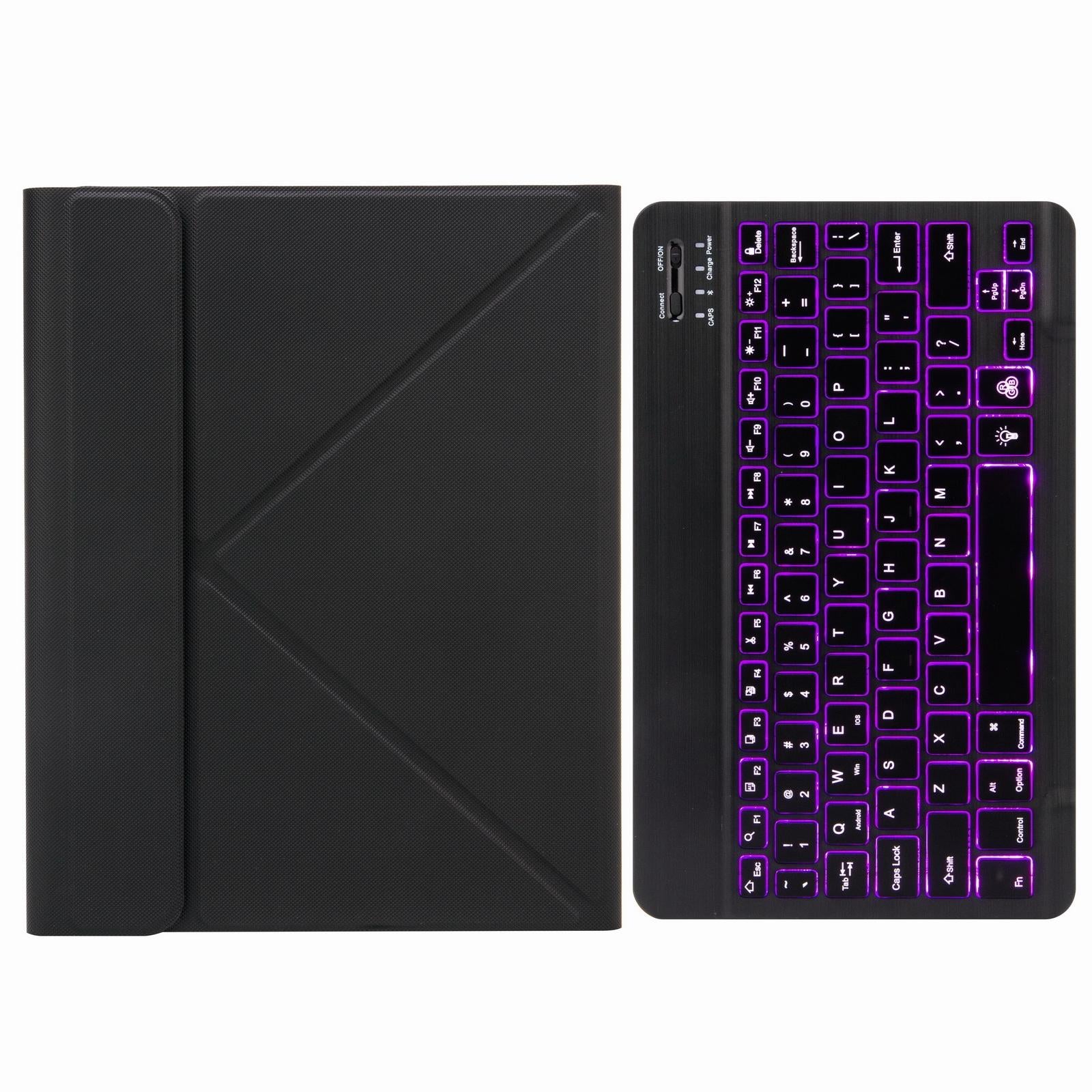 Bluetooth Keyboard Leather Case For Ipad 9.7 2018 / 2017 With Backlight & Three-Fold Holder - Rainbow 7