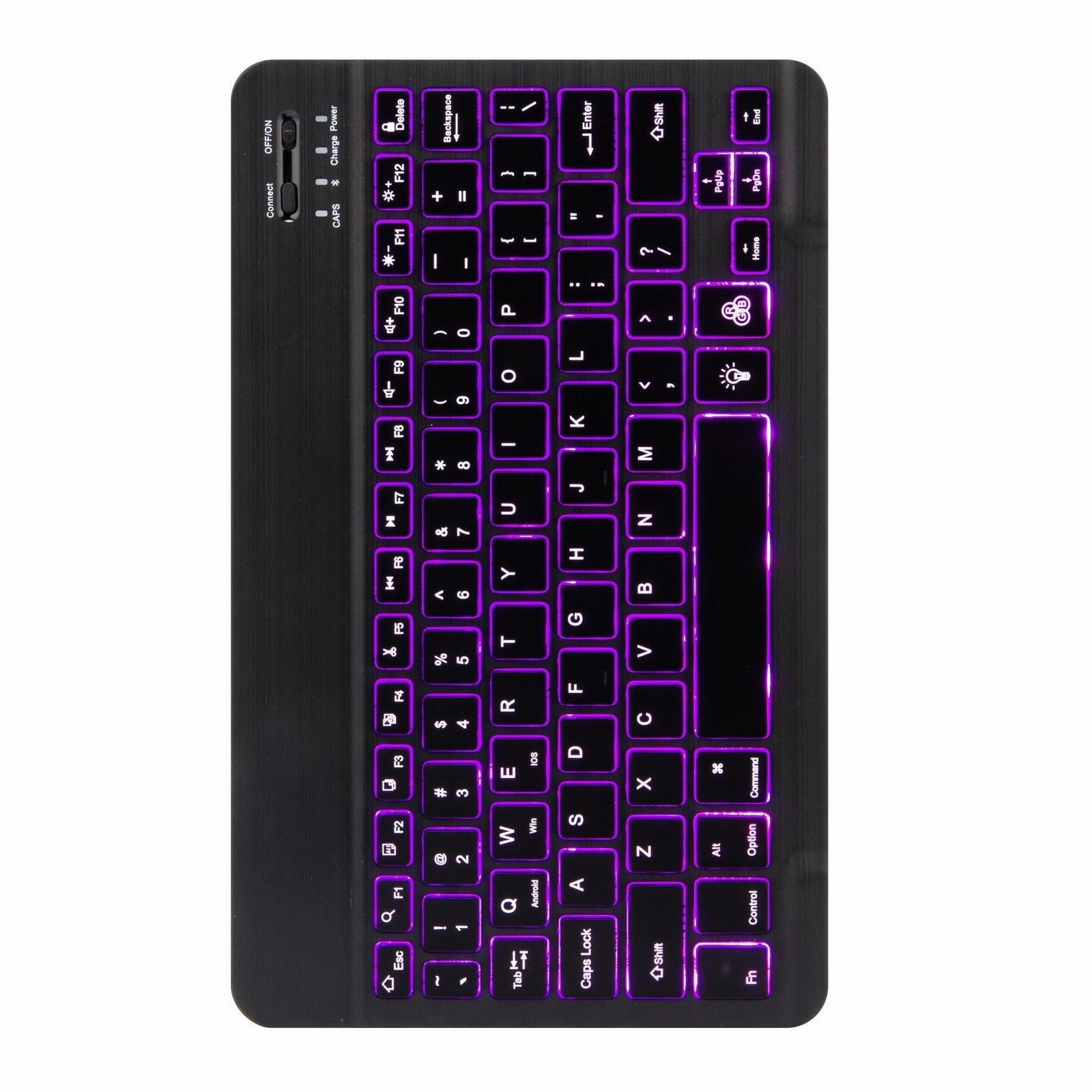 Bluetooth Keyboard Leather Case For Ipad 9.7 2018 / 2017 With Backlight & Three-Fold Holder - Rainbow 9