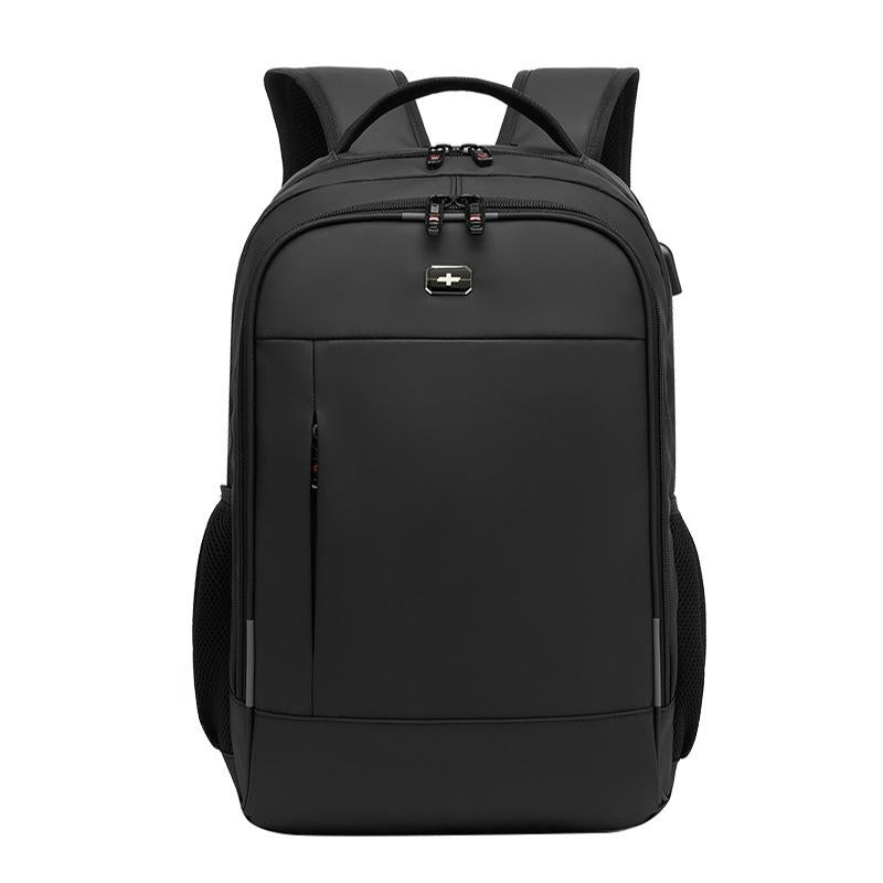 Waterproof Double Shoulder Backpack With Usb Black - 19 Inch 10