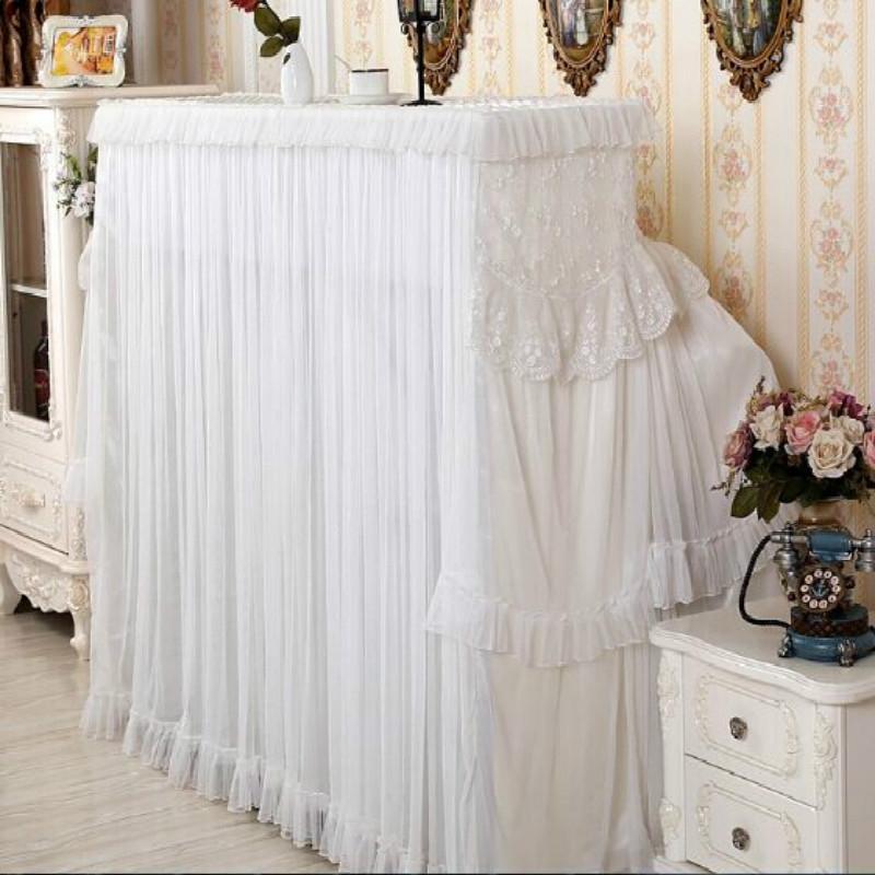 White Lace Piano Dust Cover - Embroidered Full Size Double Seats 153x33x120 7