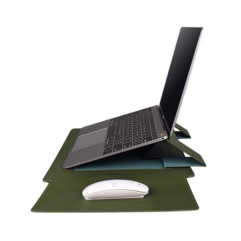 14.1 Inch Laptop Sleeve Leather Carrying Bag - Black 5