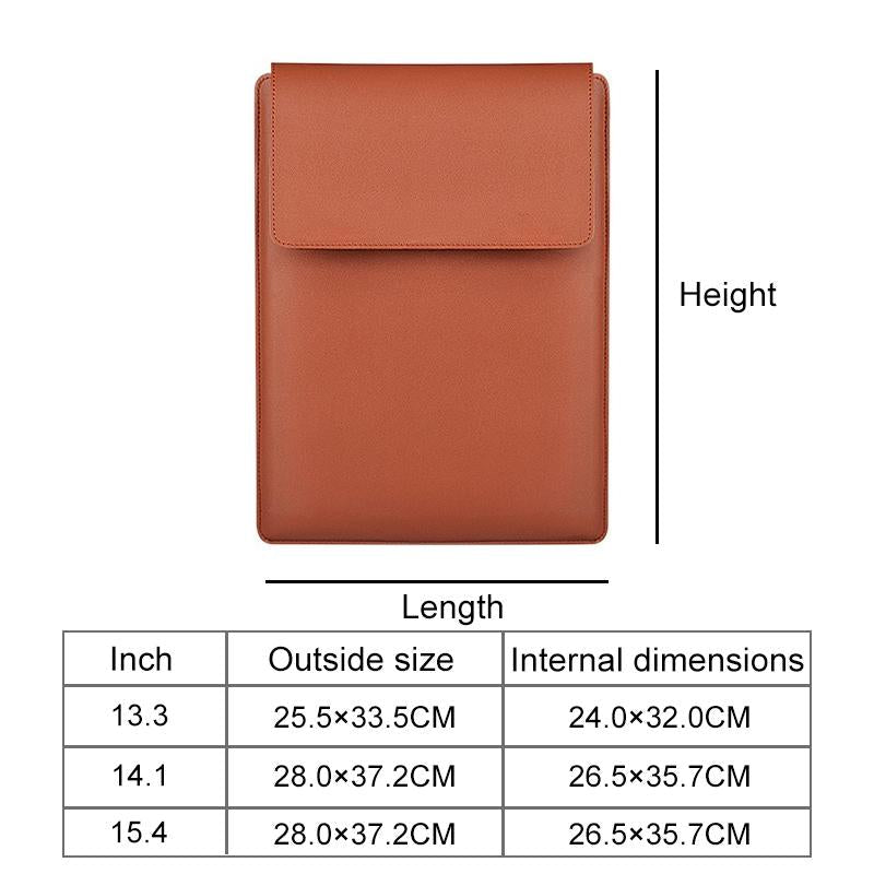 14.1 Inch Laptop Sleeve Leather Carrying Bag - Black 6