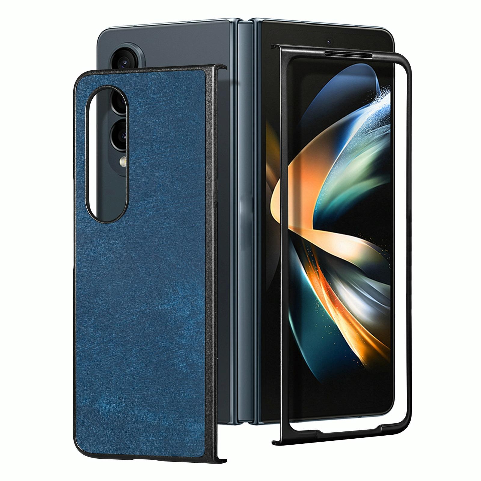 For Samsung Galaxy Z Fold4 5G Pu Back Cover - Solid Colour - Brown 3