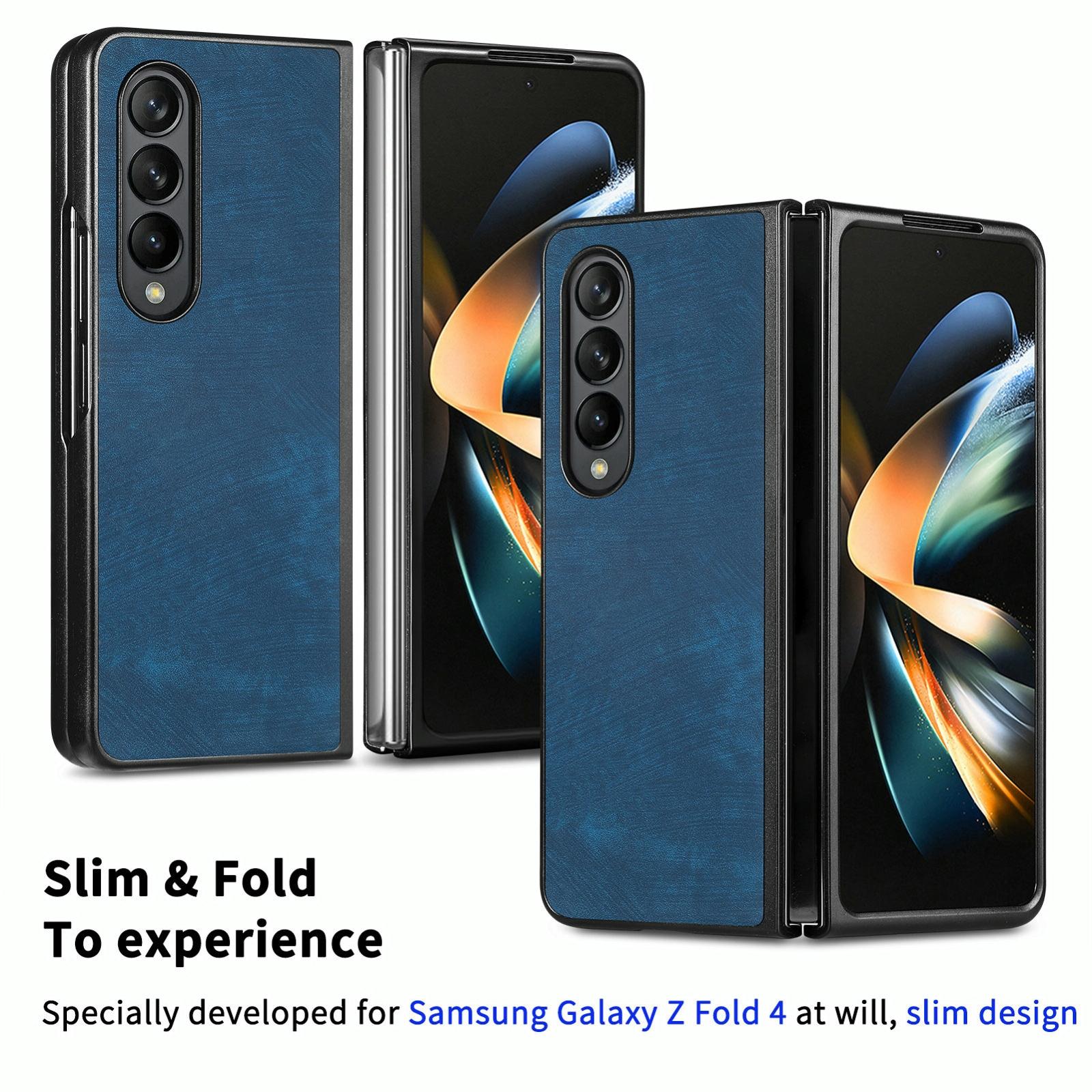 For Samsung Galaxy Z Fold4 5G Pu Back Cover - Solid Colour - Brown 4