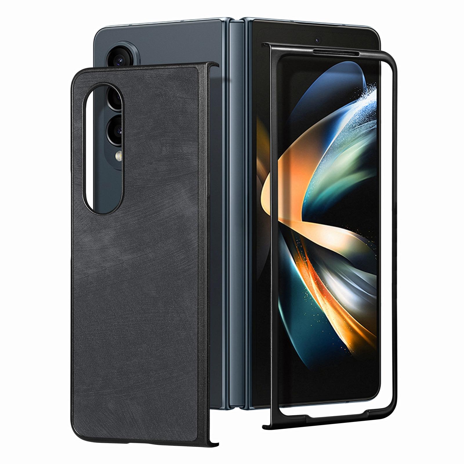 For Samsung Galaxy Z Fold4 5G Pu Back Cover - Solid Colour - Brown 9