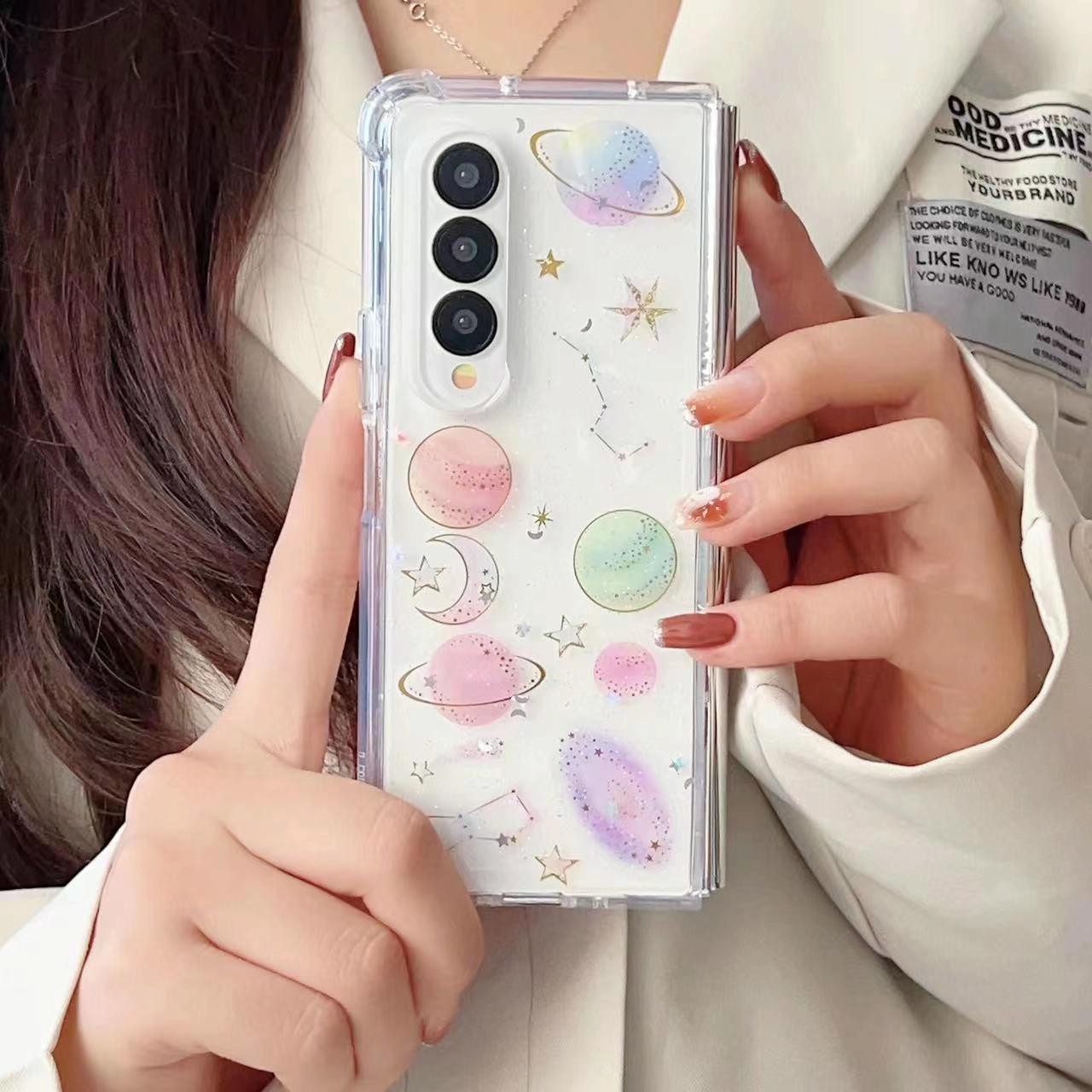 For Samsung Galaxy Z Fold4 5G Sparkling Tpu Case - Glitter Epoxy 8
