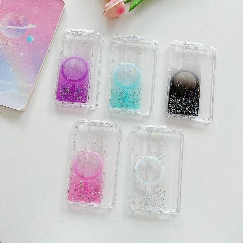 For Samsung Galaxy Z Fold4 5G Sparkle Tpu Case With Magsafe - Pink 3